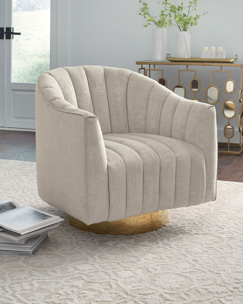 Penzlin - Swivel Accent Chair - Pearl