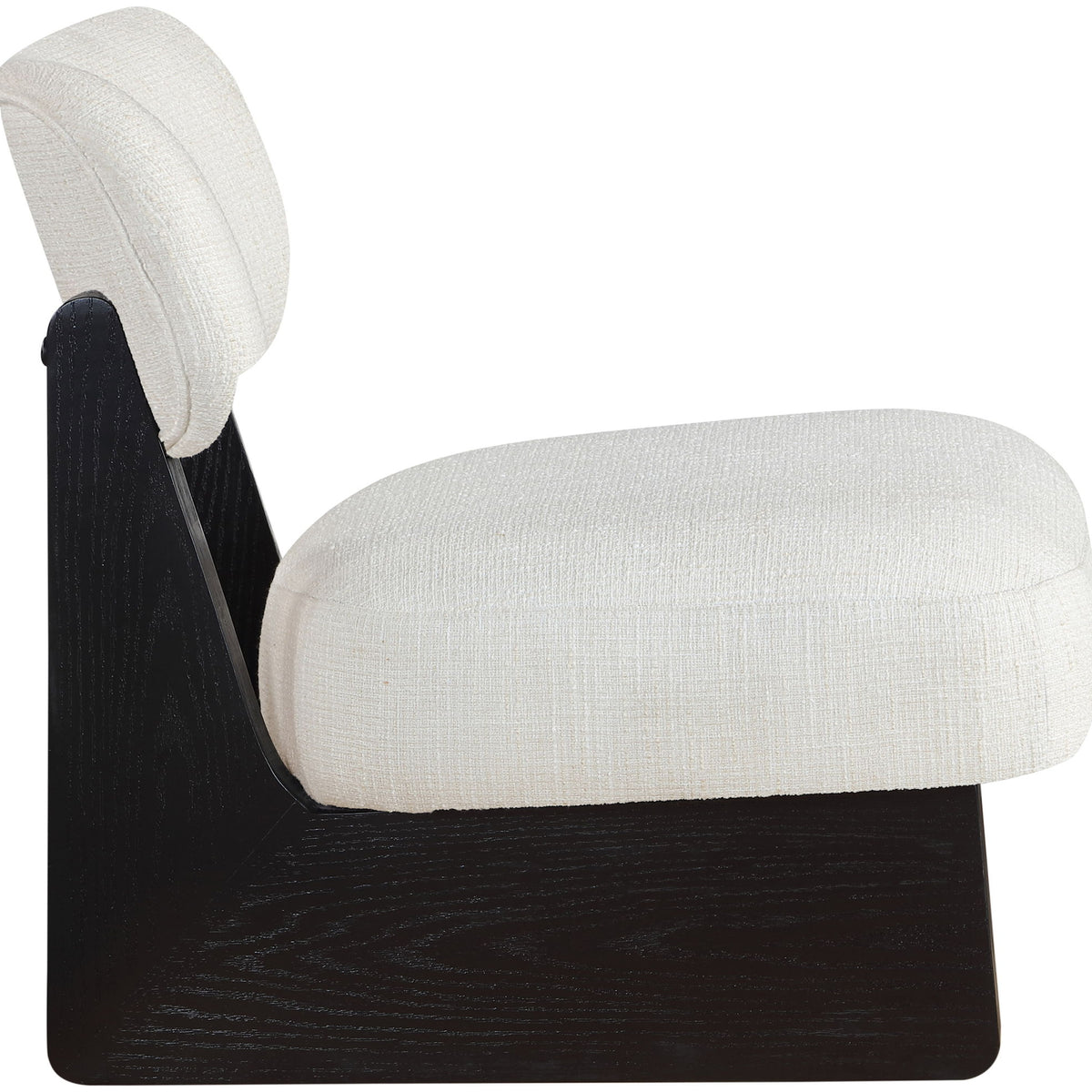 Vetra - Linen Textured Fabric Upholstered Accent Chair With Black Base