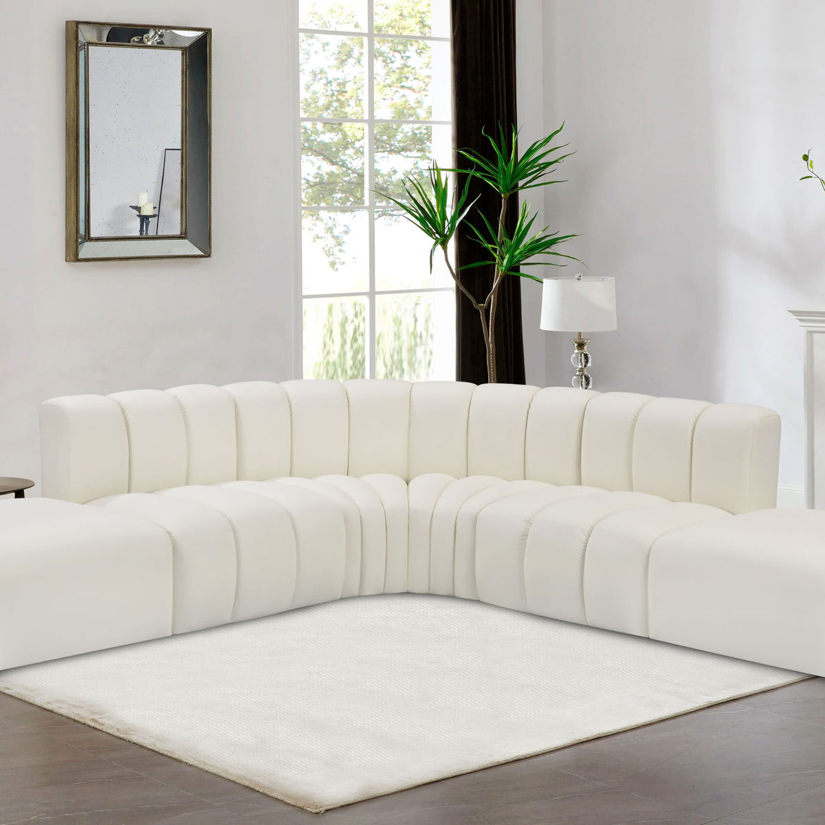Arc - Faux Leather 6 Piece Corner Modular Sofa
