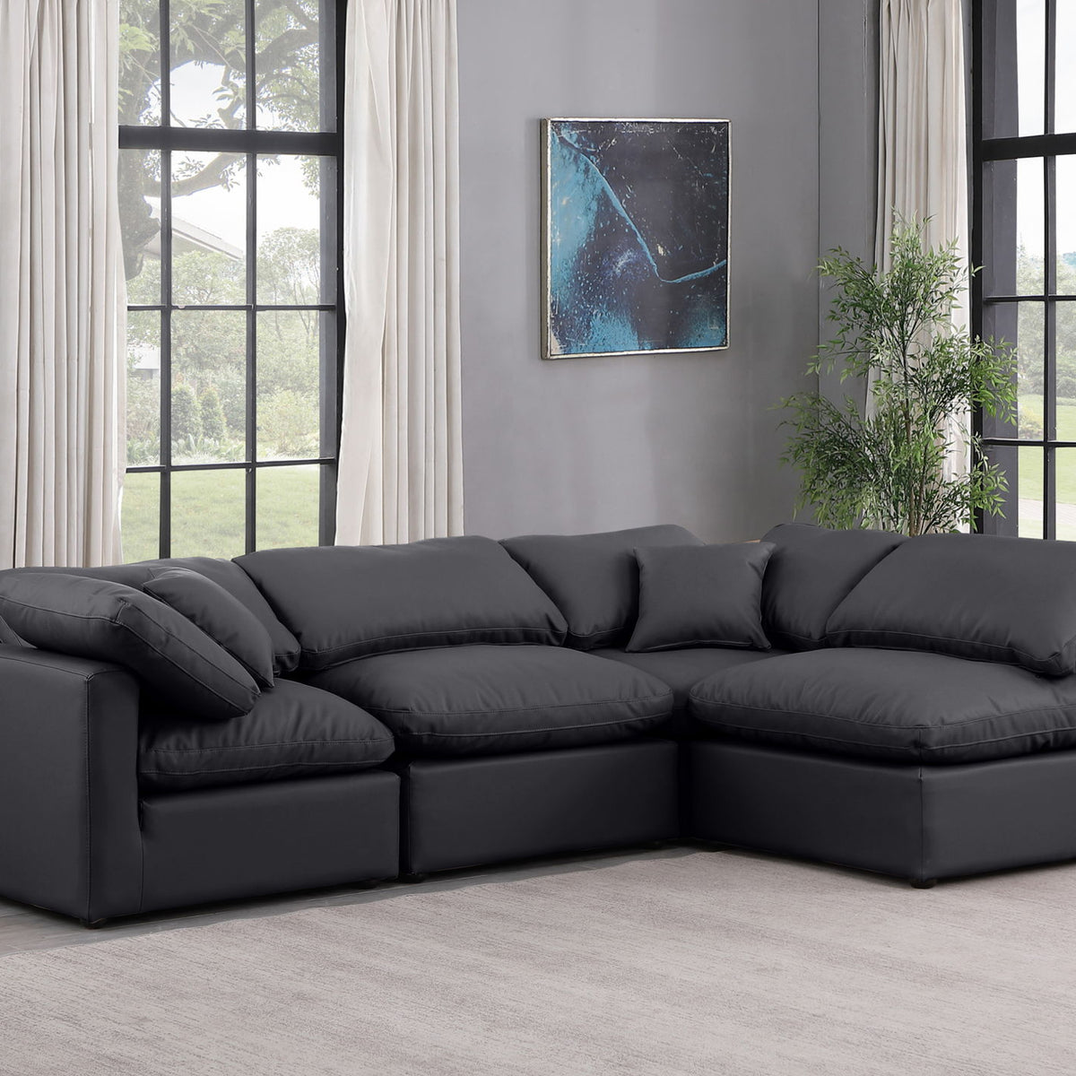 Indulge - Faux Leather 4 Piece Modular Sectional