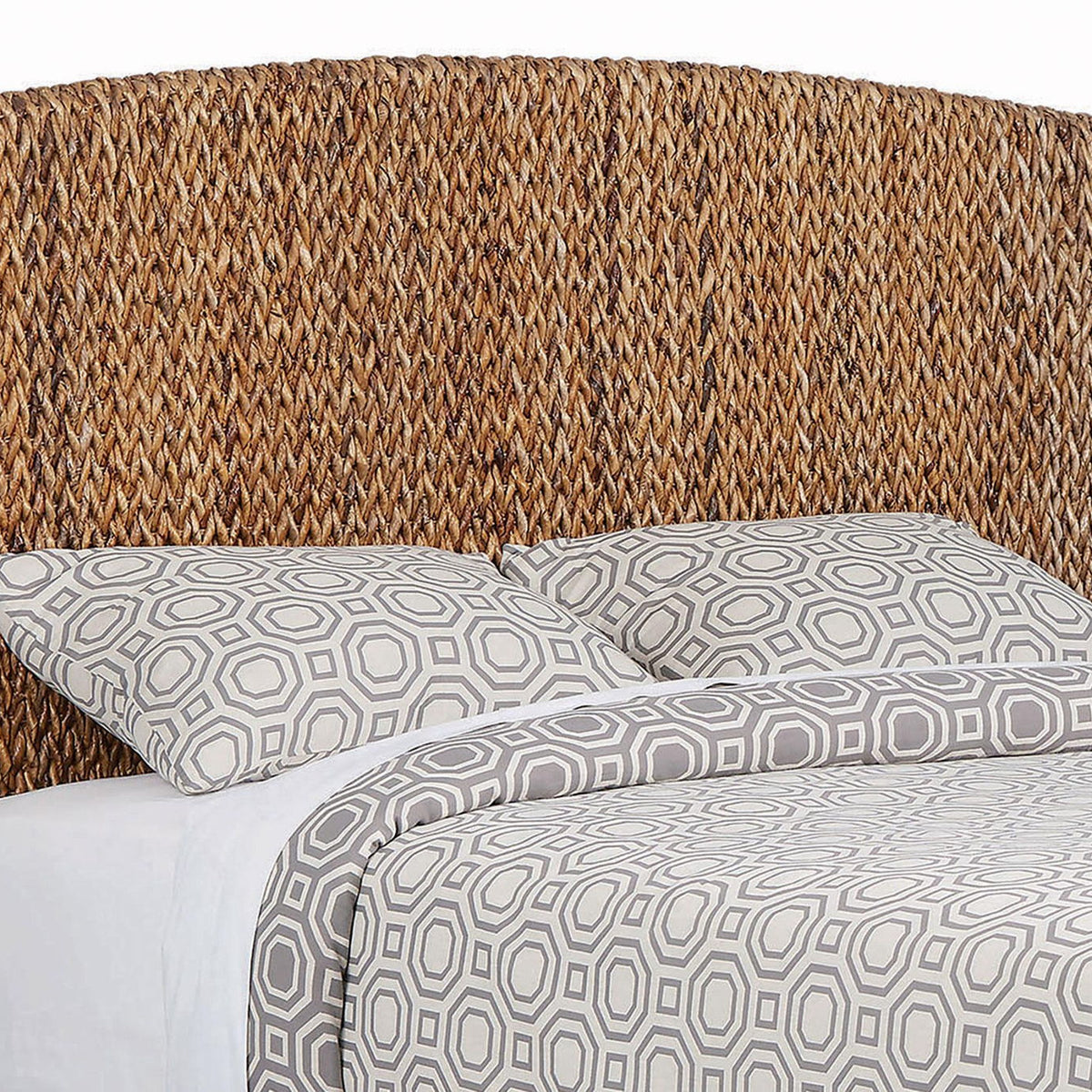 Laughton Woven Banana Leaf Eastern King Headboard Amber