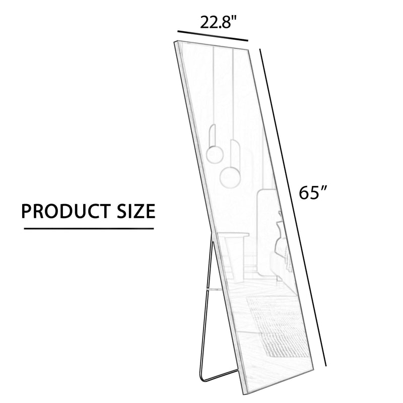 Aluminum Frame Minimalist Mirror, Bathroom Bedroom Wall Mirror, Elevating Contemporary Interiors, Can Be Wall Mounted Or Opened As A Standing Mirror - Black