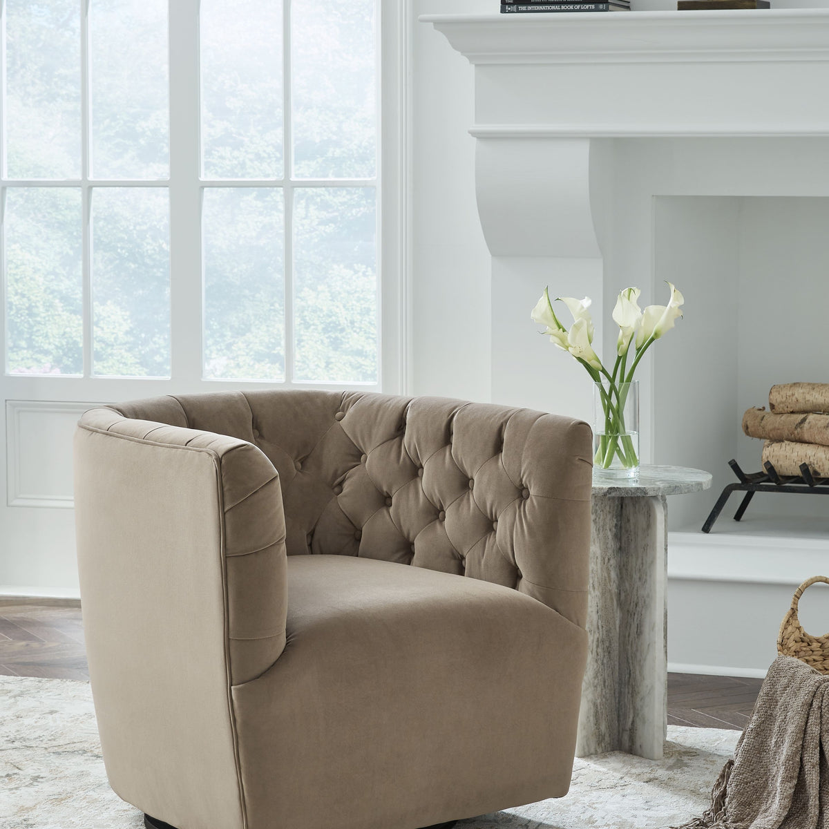 Hayesler - Cocoa - Swivel Accent Chair
