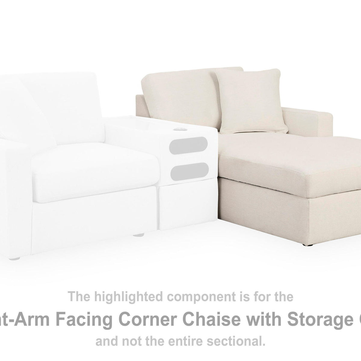 Modmax - RAF Corner Chaise With Storage - Oyster