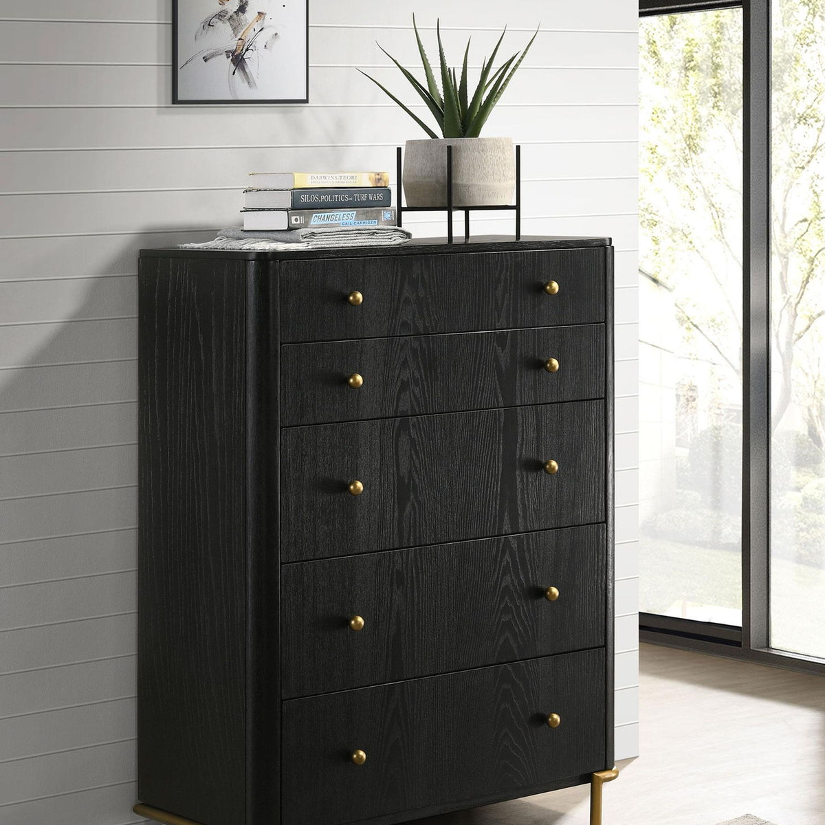Arini 5-drawer Bedroom Chest Black