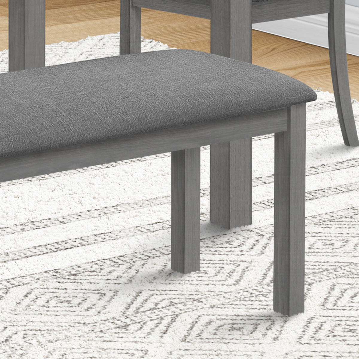 Bench, Rectangular, Upholstered, Dining Room, Entryway, Transitional