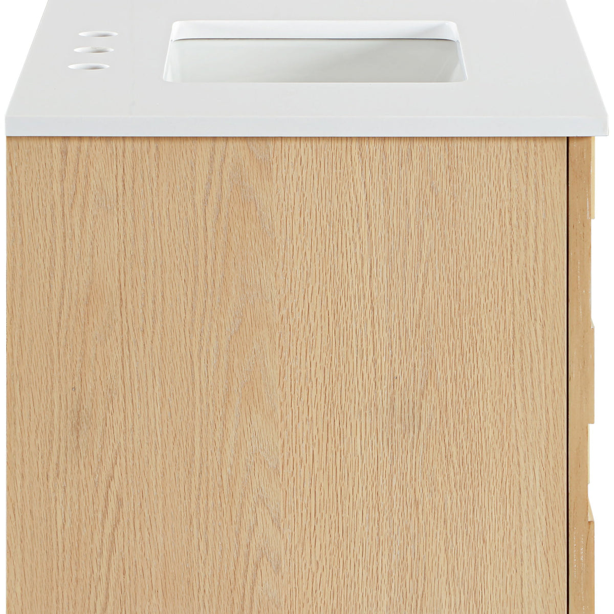 Leonardo - Engineered Stone And Solid Wood 24" Wall Mounted Bathroom Vanity