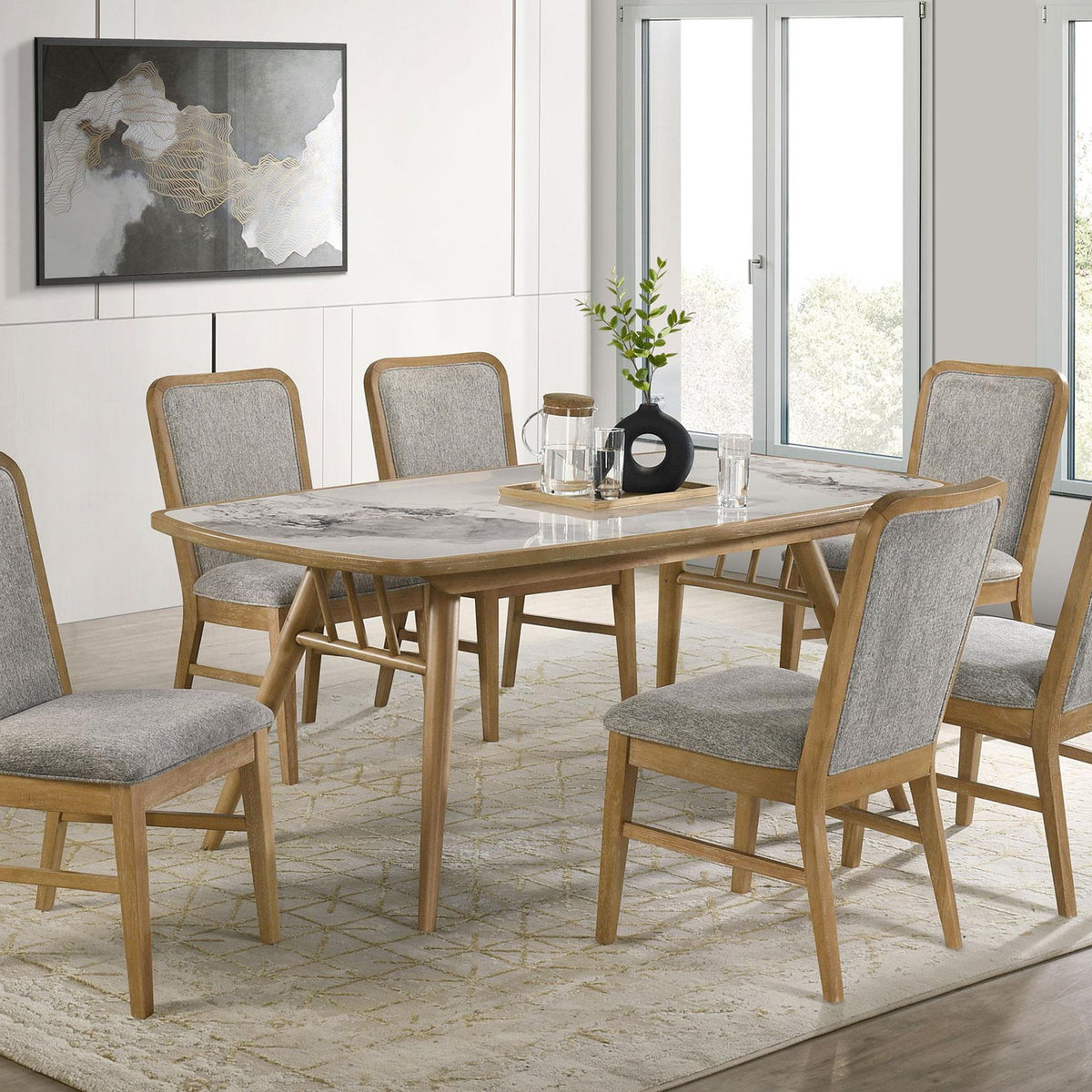 Croyden 7-piece Rectangular Dining Set Weathered Natural