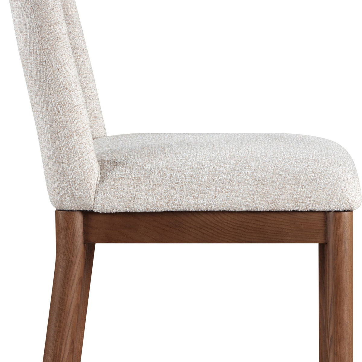 Conrad - Linen Dining Chair With Brown Legs