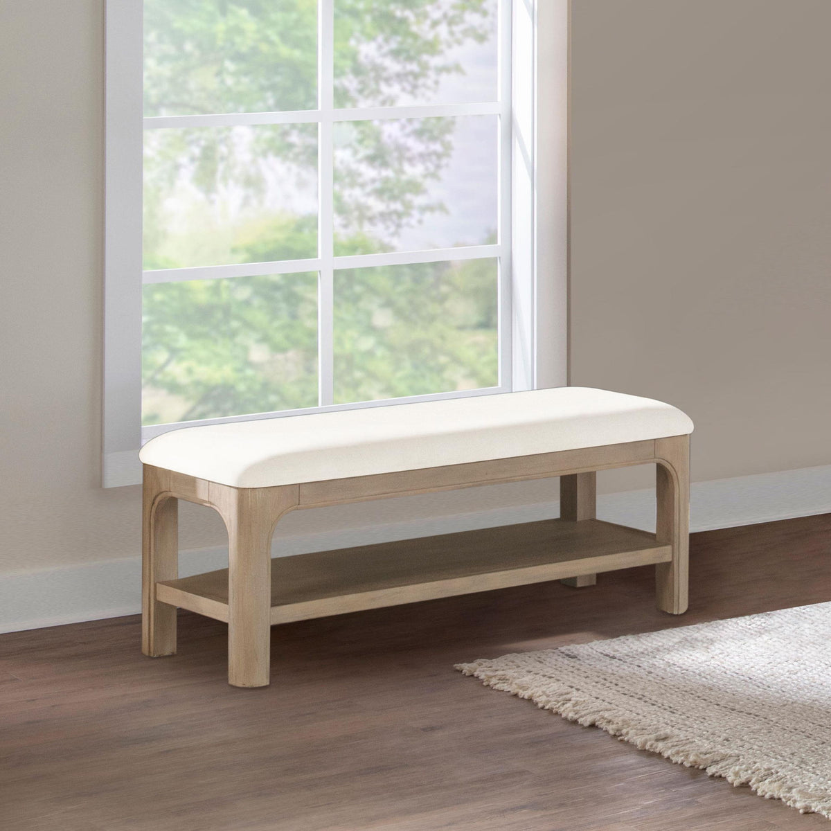 Solano 49-inch Bedroom Bed End Bench Weathered Mango