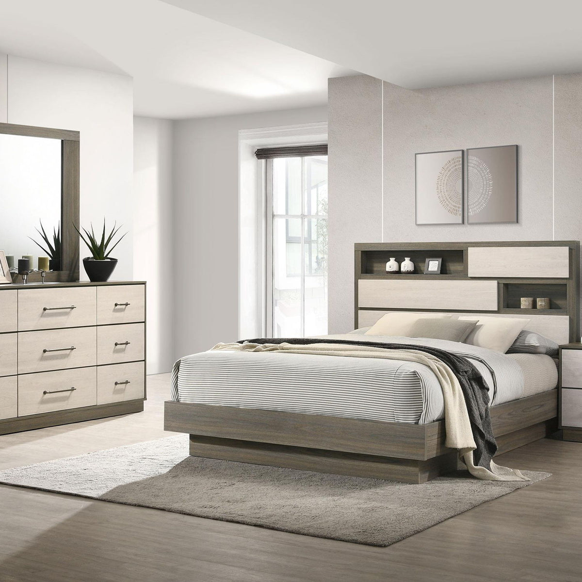 Fenwick 4-piece Eastern King Bedroom Set Grey Oak