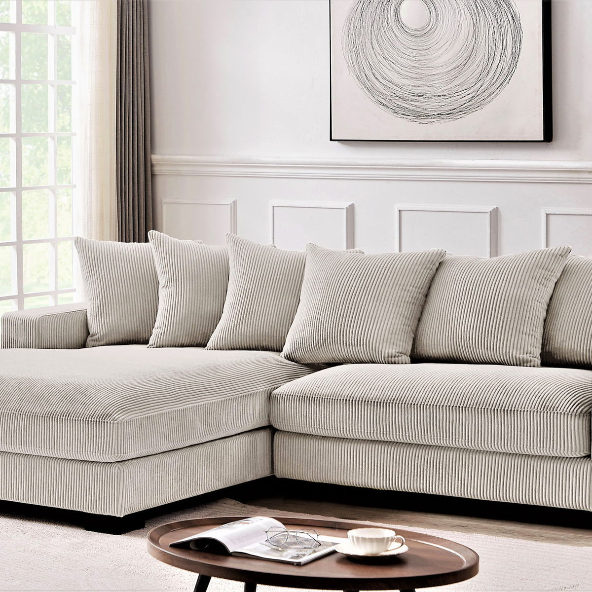 Luxe - Oversized 2 Piece Sectional Couches For Living Room, L Shaped Sofa With Chaise