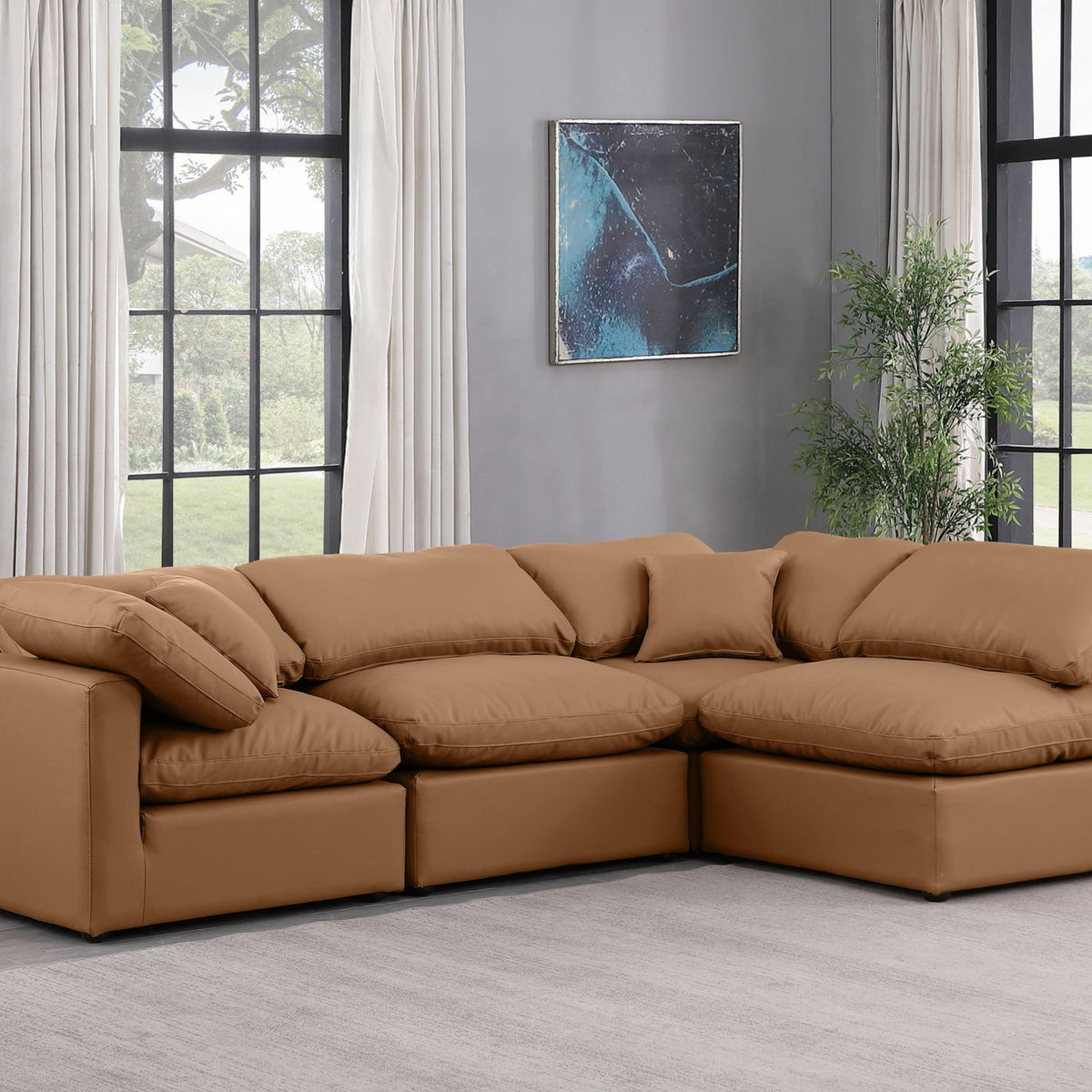Indulge - Faux Leather 4 Piece Modular Sectional