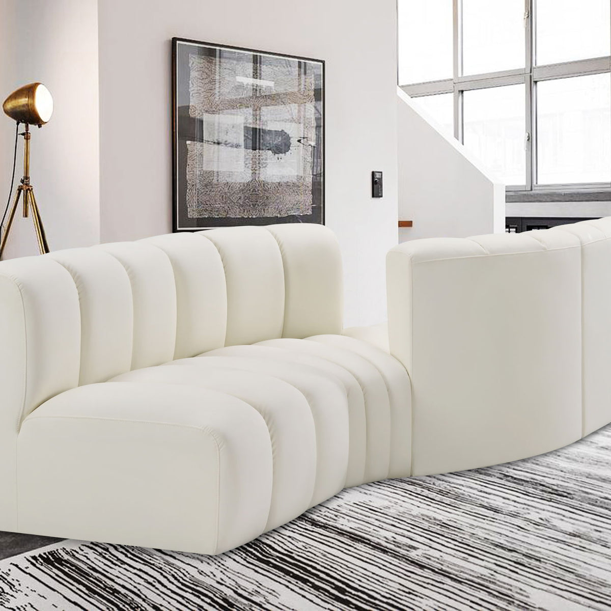 Arc - Faux Leather 4 Piece Sofa