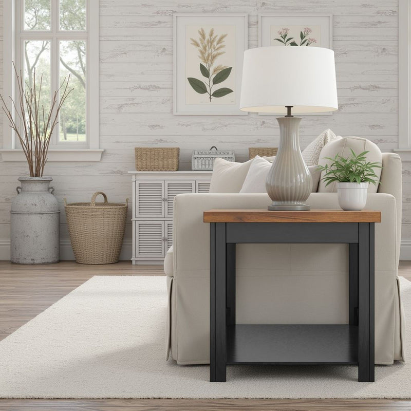 Side Table - Black / Whiskey