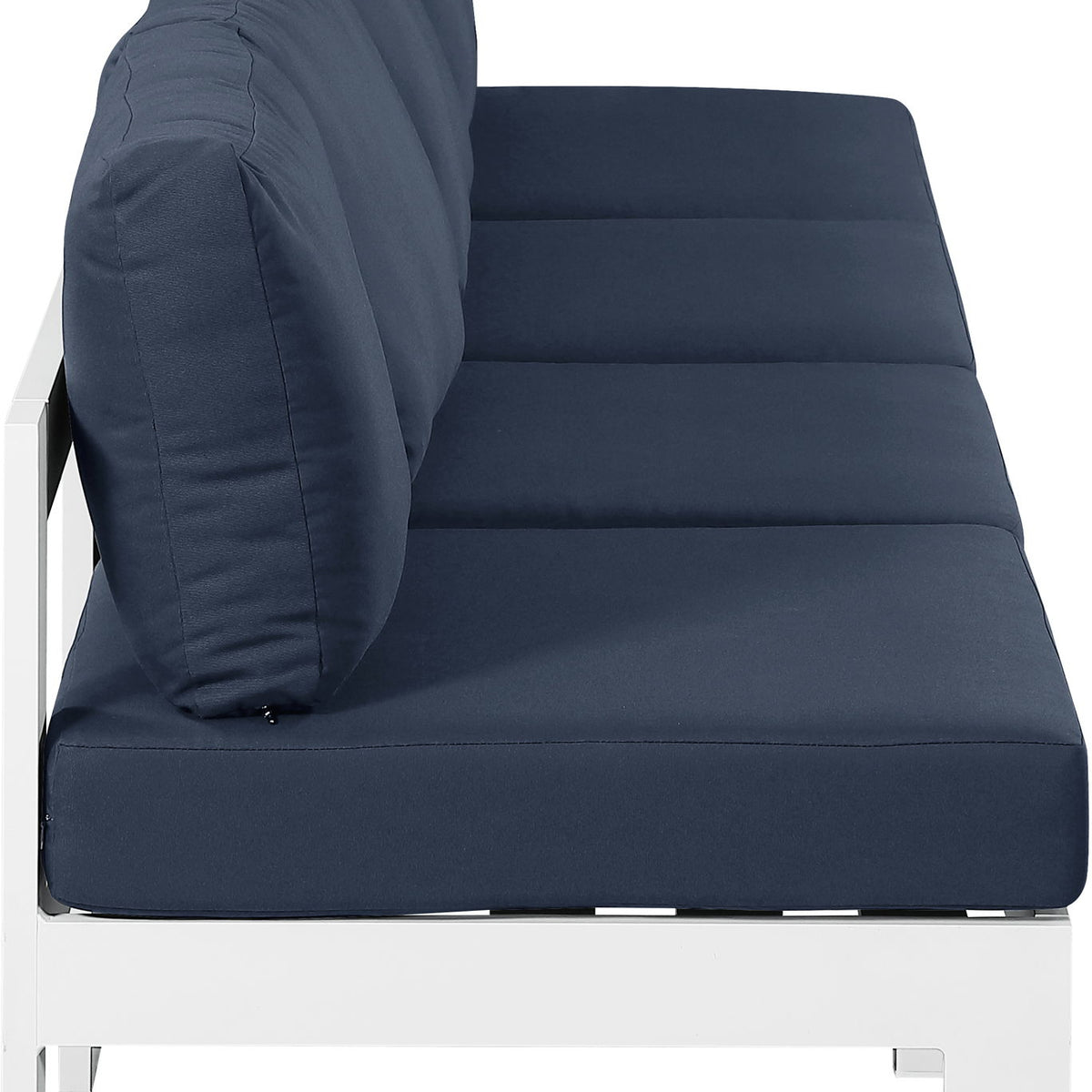 Nizuc - Outdoor Patio 4 Seat Armless Modular Sofa With White Frame