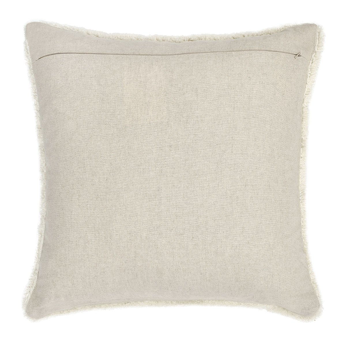 Ivory 22 x 22 RN pillow square back with smooth solid woven fabric
