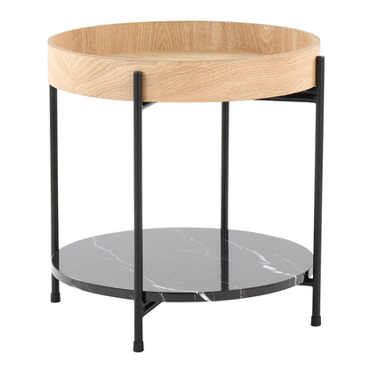 Daniella - Contemporary End Table - Black / Natural