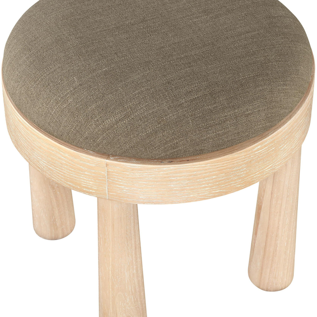 Larea - Linen Textured Fabric Ottoman - Natural Base