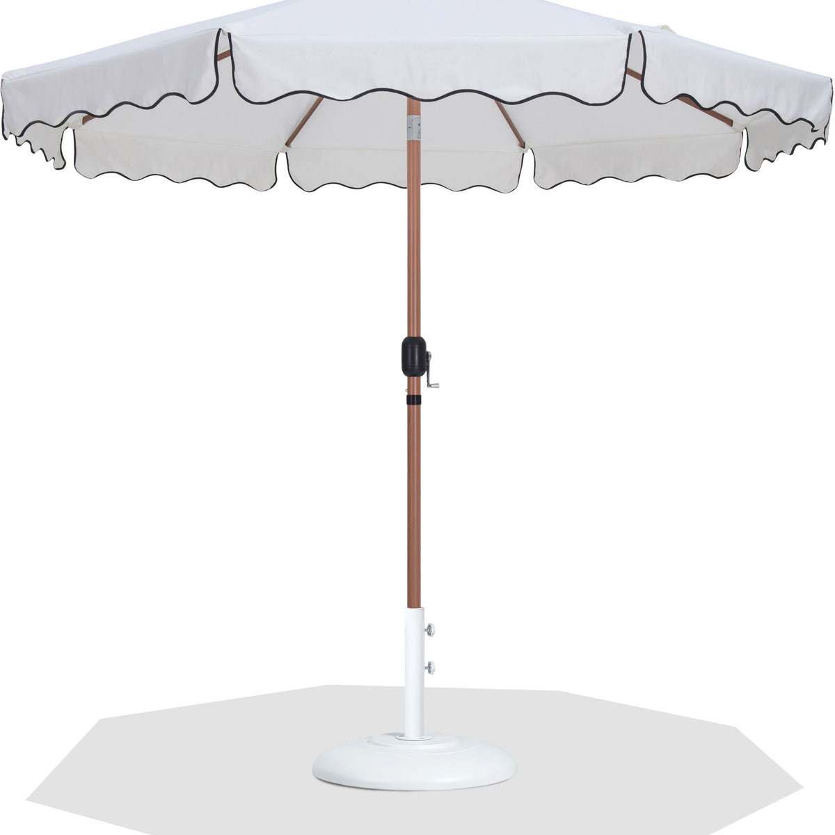 Amalfi - Patio Umbrella - White Base / Light Brown Pole
