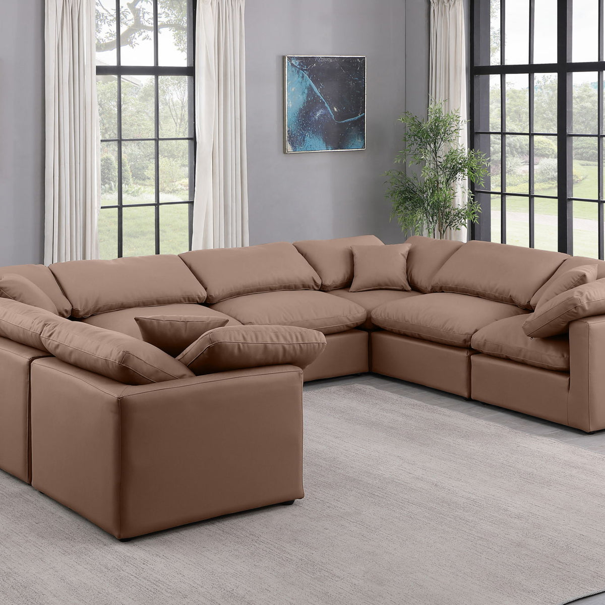 Indulge - Faux Leather 8 Piece Modular Sectional