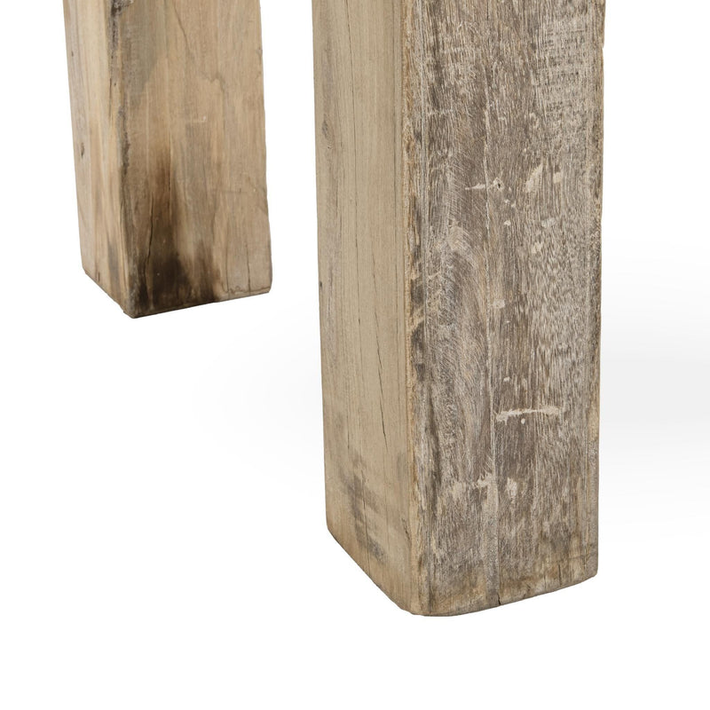 Light natural wood table legs with tapered, blocky shape