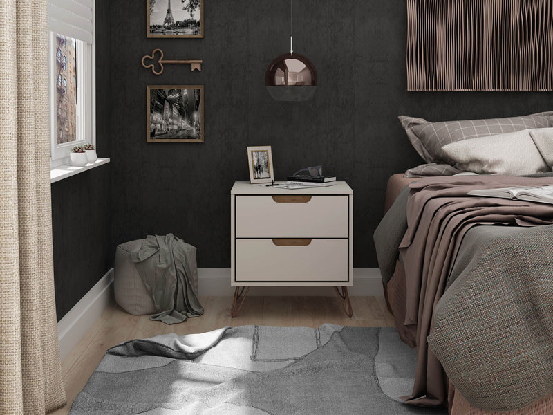 Manhattan Rockefeller - 2-Drawer Wooden Nightstand
