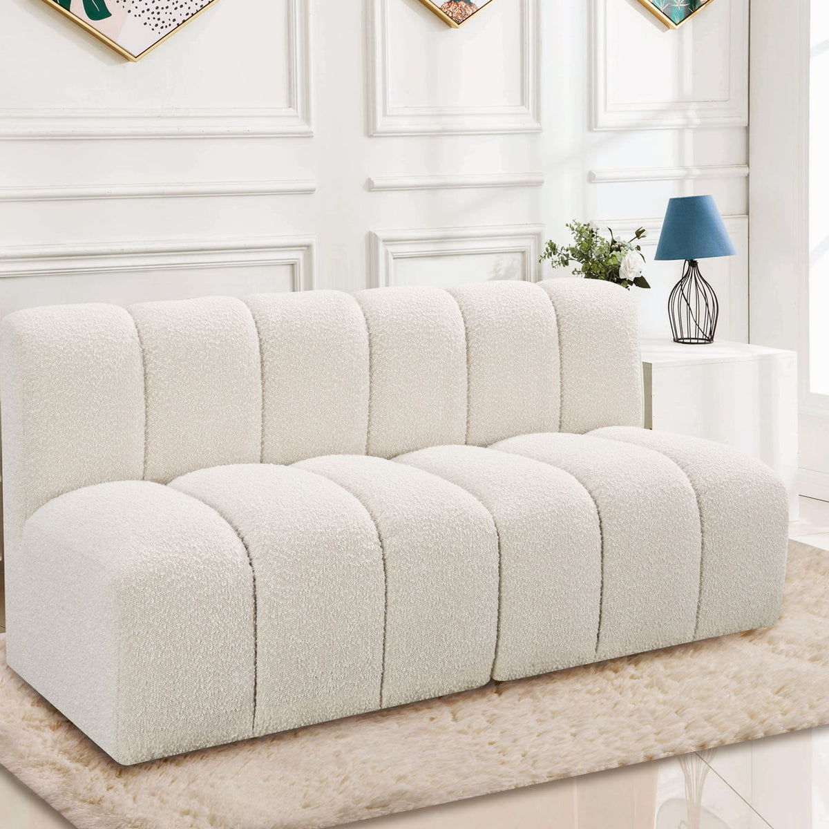 Arc - Boucle Fabric 2 Seats Modular Sofa