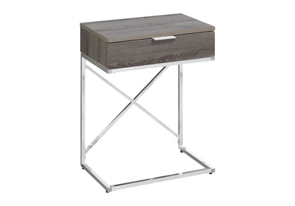 Accent Side Table, Storage Drawer, Contemporary - Taupe