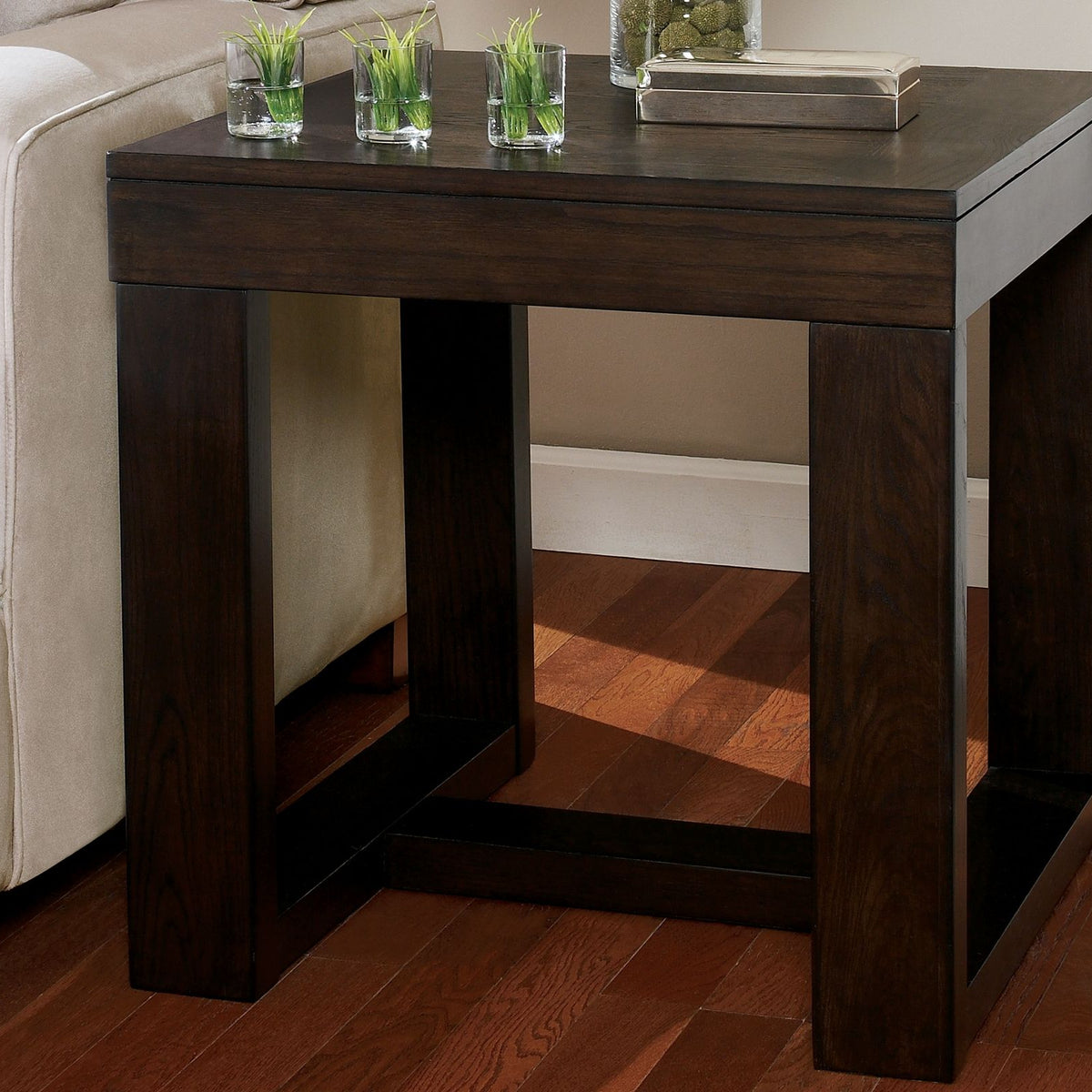 Watson - Square End Table - Dark Brown