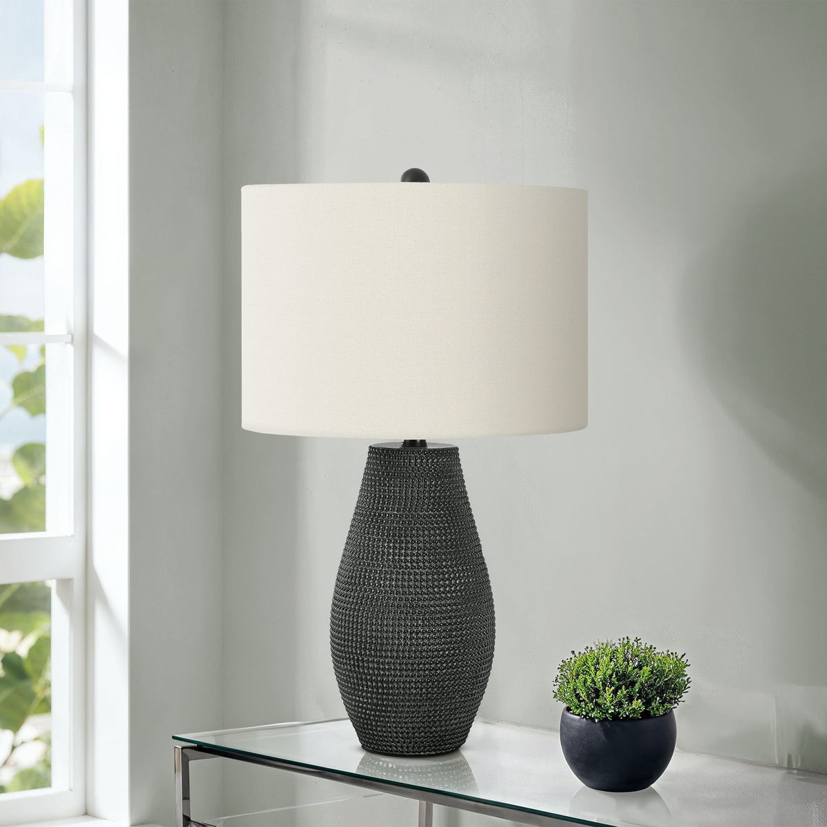 Lighting, Table Lamp, Resin, Contemporary - Black