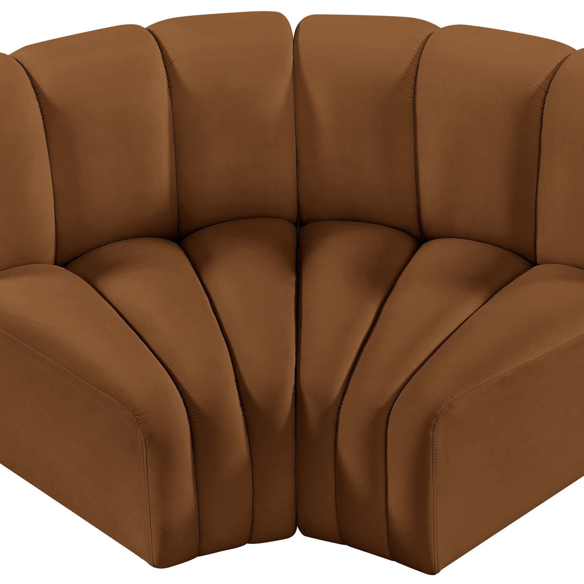 Arc - Velvet 2 Piece Modular Sofa - Saddle