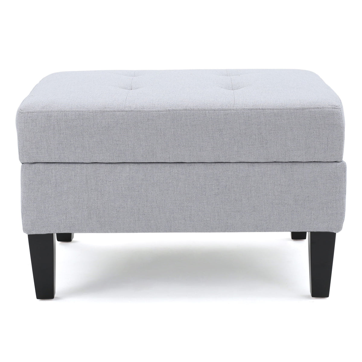 Ottoman With Birch Wood Legs And Cushioned Top For Comfort
