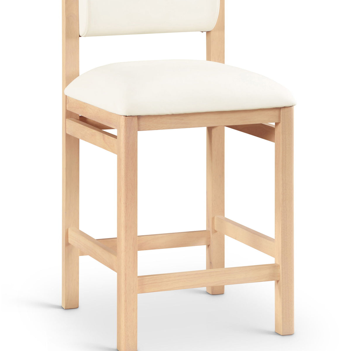 Roundhill - Faux Leather Counter Stool - Natural Frame