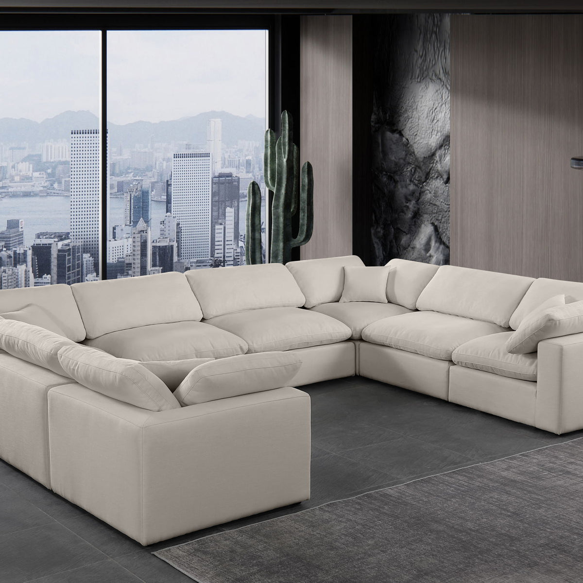Comfy - 8 Piece Linen Modular Sectional