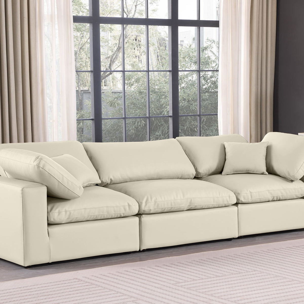 Comfy - Faux Leather Modular Sofa 3 Seats