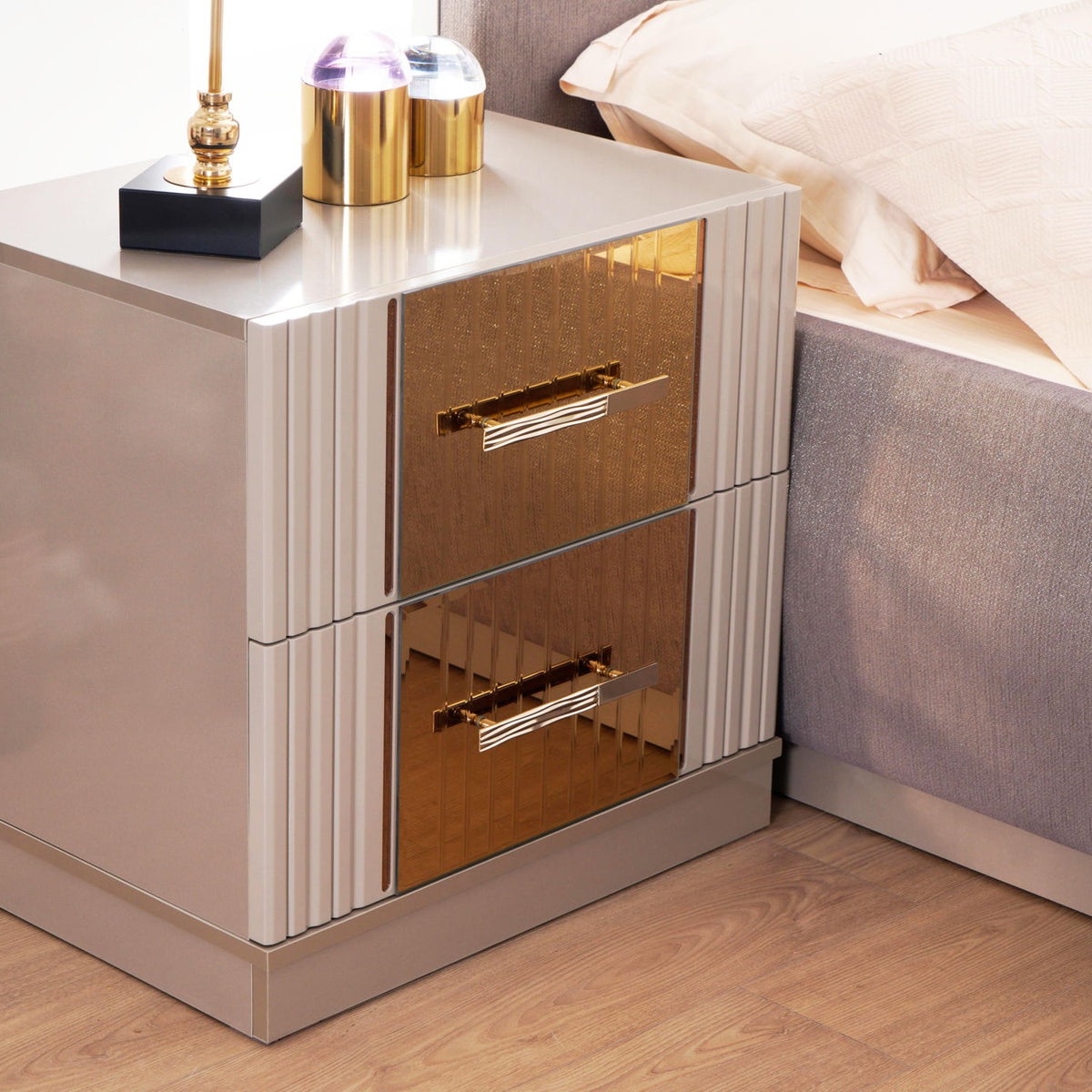 Lorenzo - Drawer Nightstand - Gray