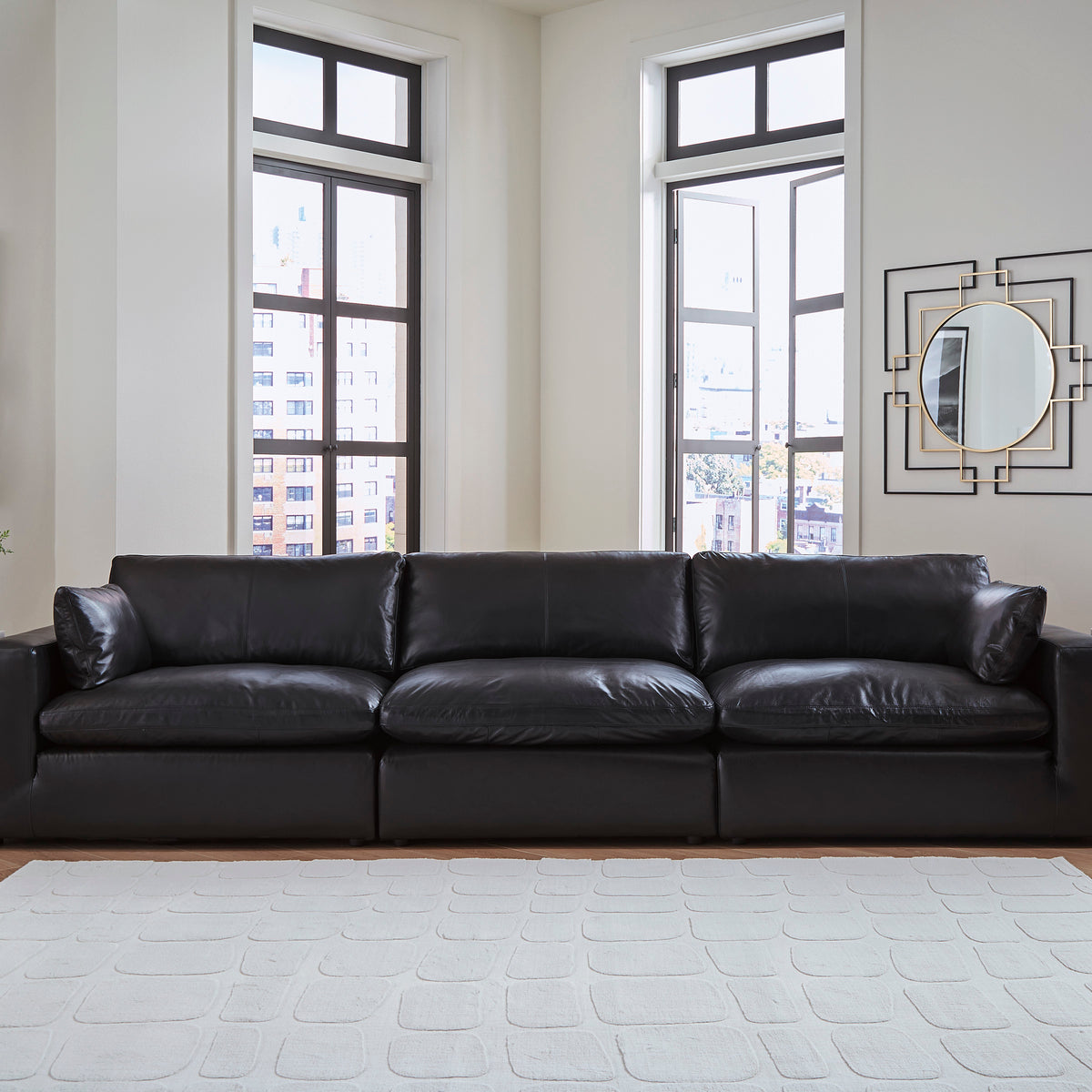 Ashley Furniture Emilia Genuine Leather Cloud Sectional