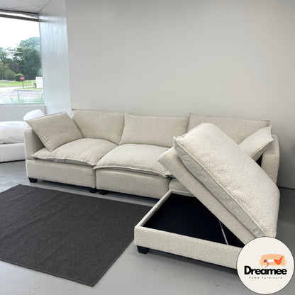 Off White Boucle Cloud Couch Sectional