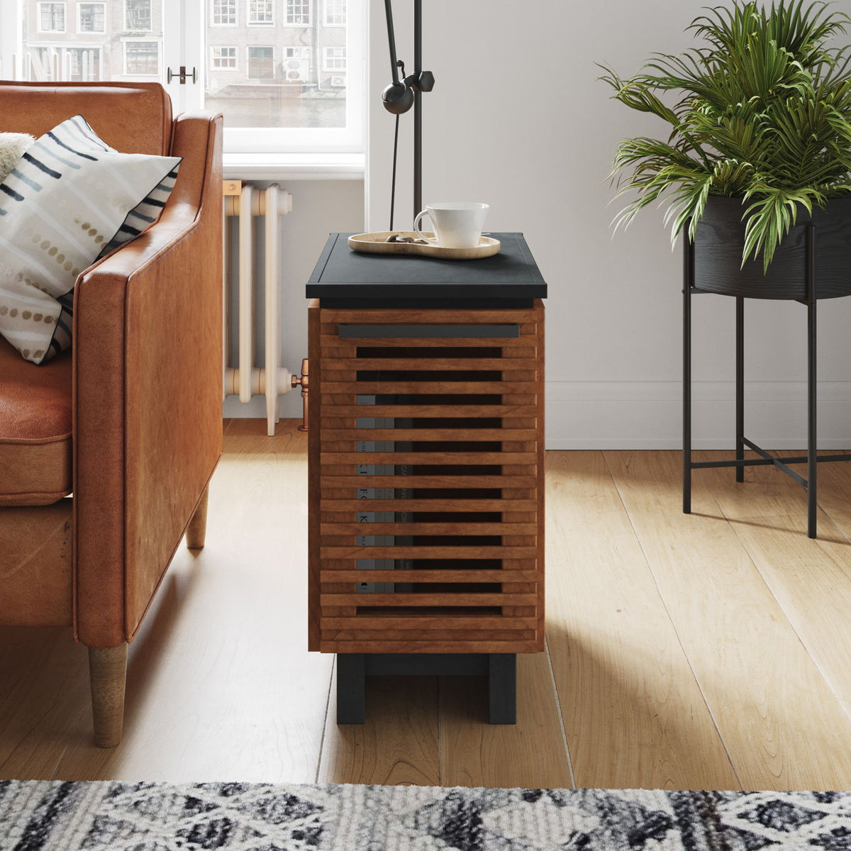 Graceland - Chairside Table, Fully Assembled - Black, Bourbon