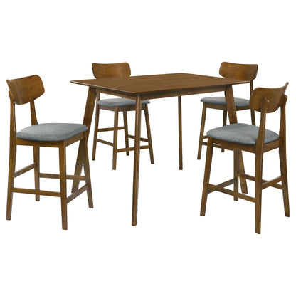 Robbie - 5-Piece Counter Height Dining Set - Walnut