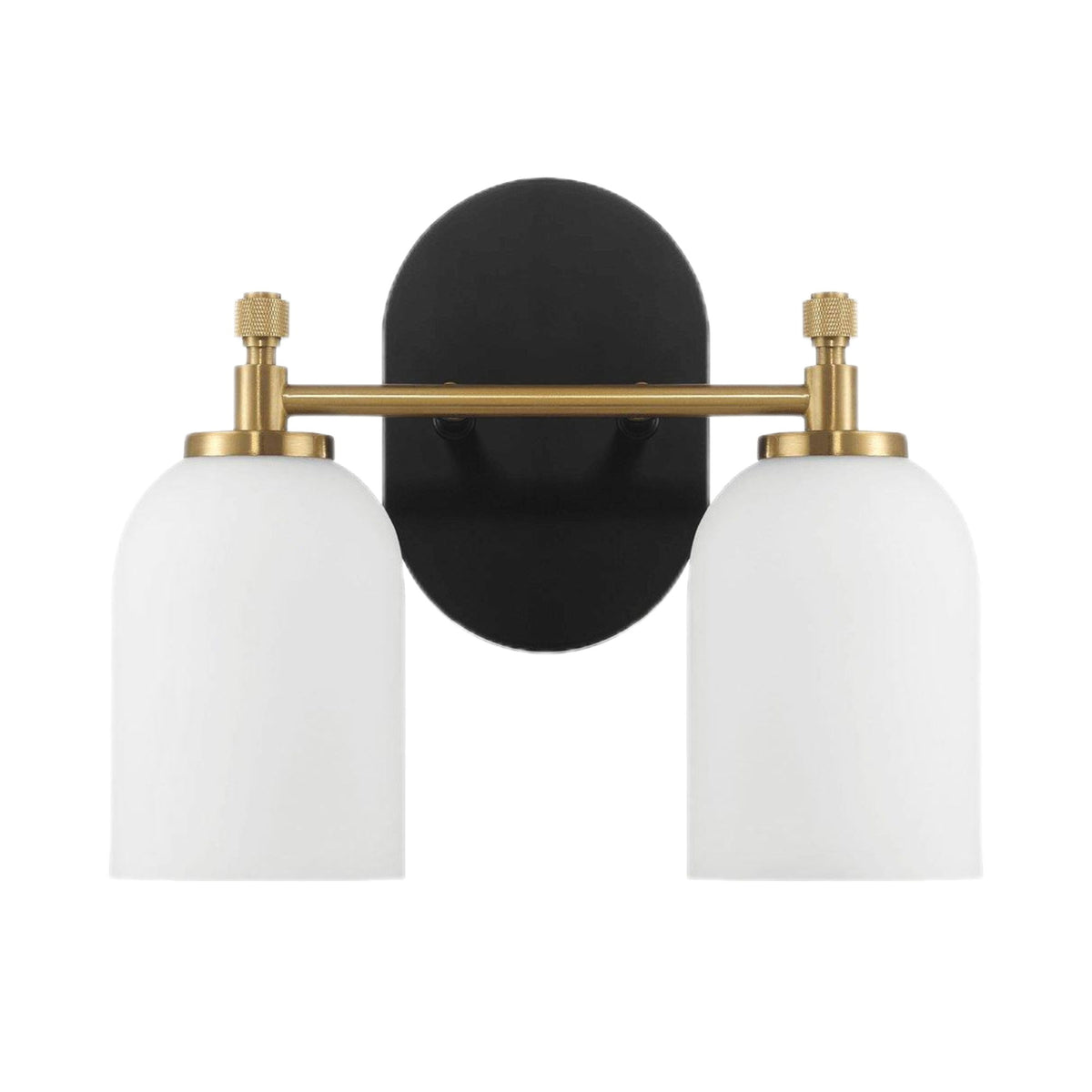 Vortex - 2 Lights Vanity In Traditional Style For Over Bathroom Mirror Wall Sconce - Black / Gold / White