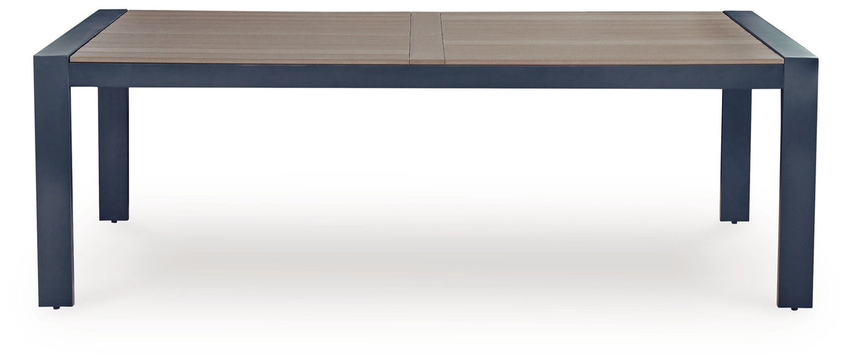 East Beach - Rectangular Dining Table With Umbrella Option - Blue