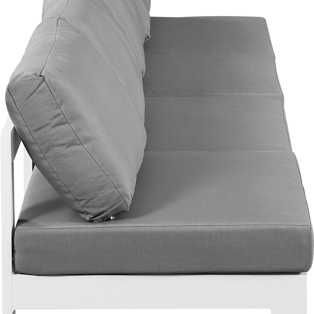 Nizuc - Outdoor Patio 4 Seat Armless Modular Sofa With White Frame