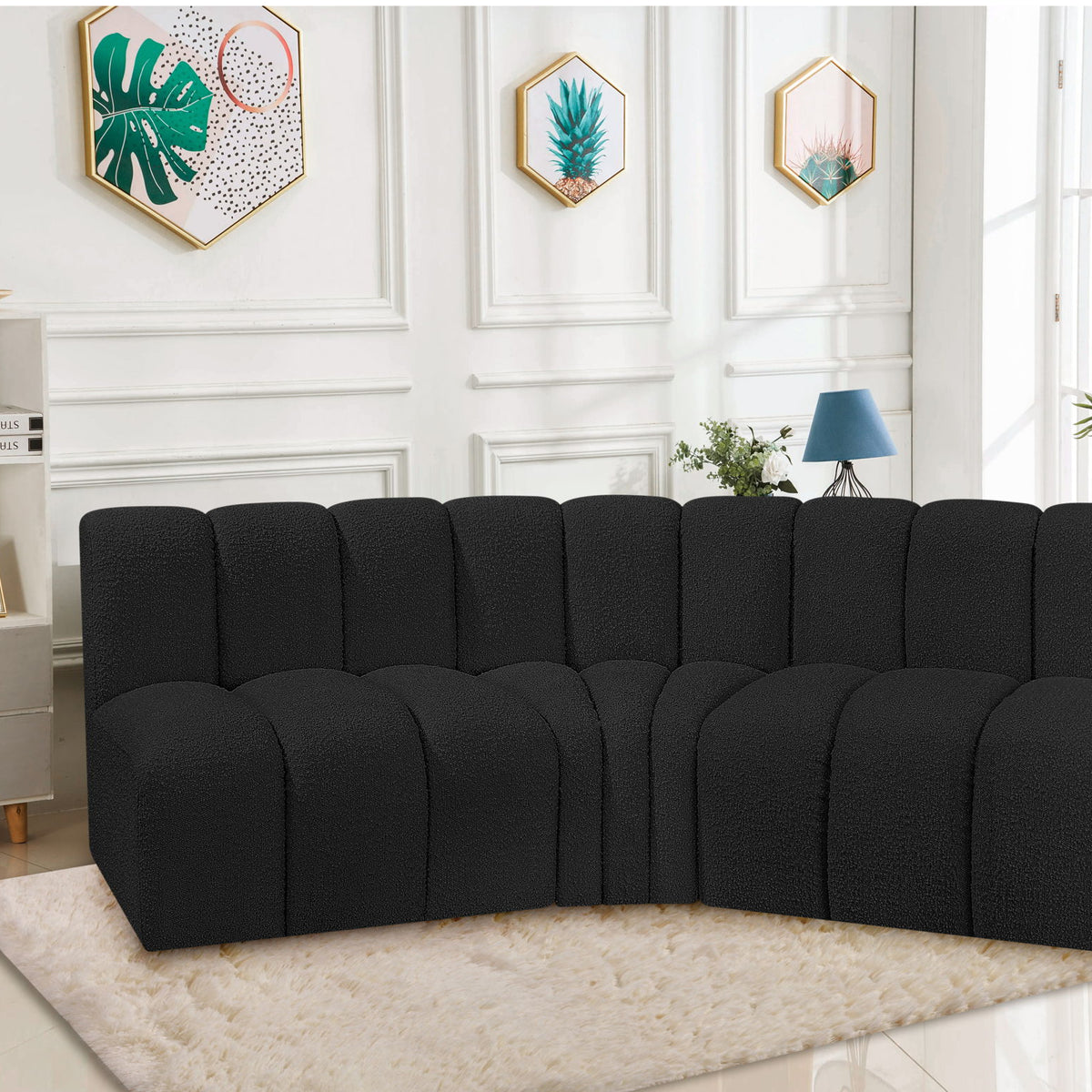 Arc - Boucle Fabric 3 Piece Modular Corner Sofa
