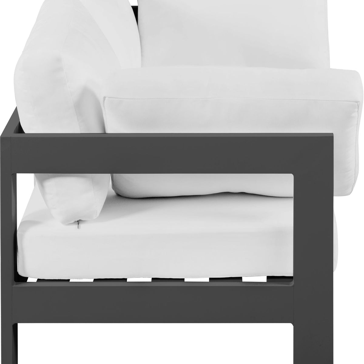 Nizuc - Outdoor Patio 2 Seat Modular Sofa With Gray Frame