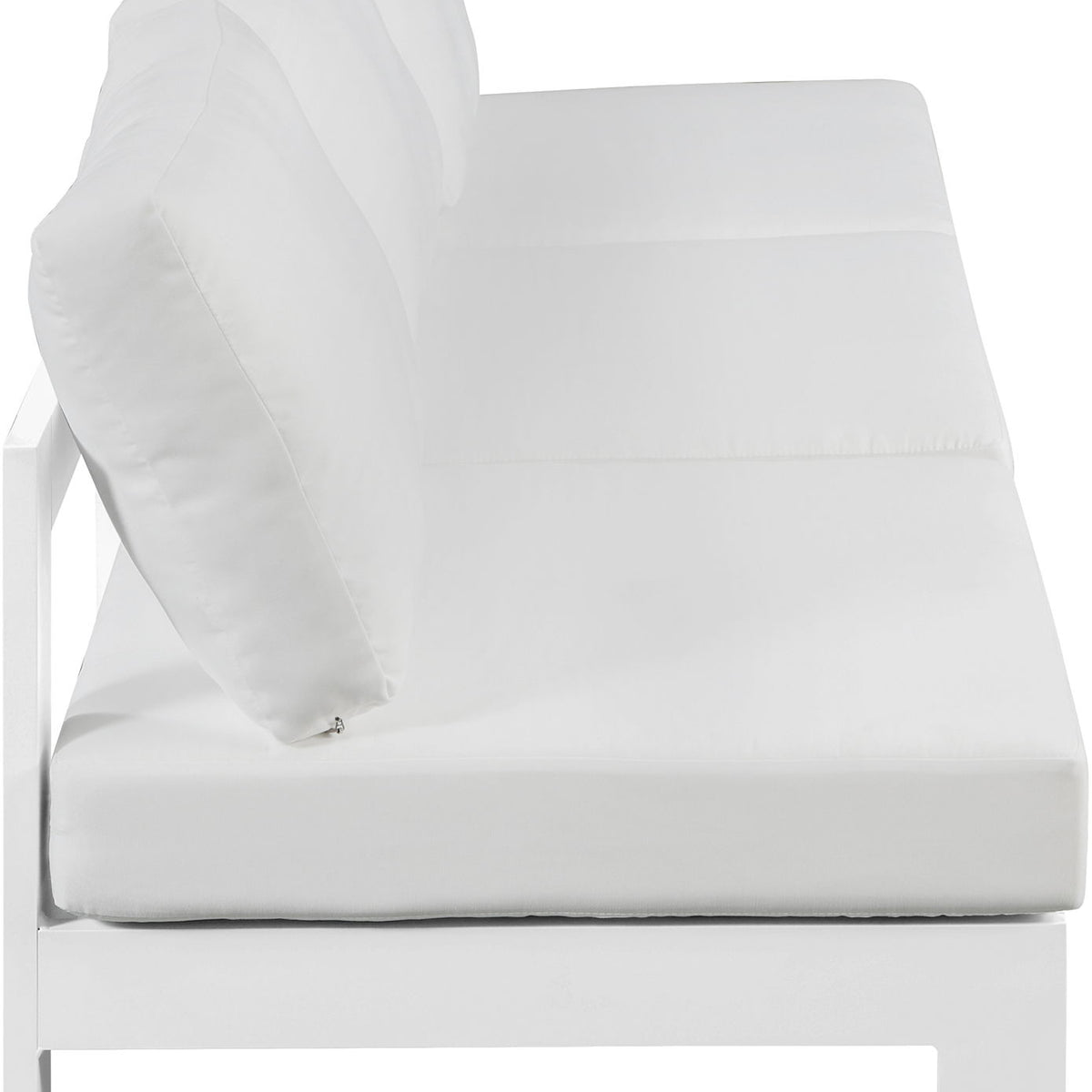 Nizuc - Outdoor Patio 3 Seat Armless Modular Sofa With White Frame