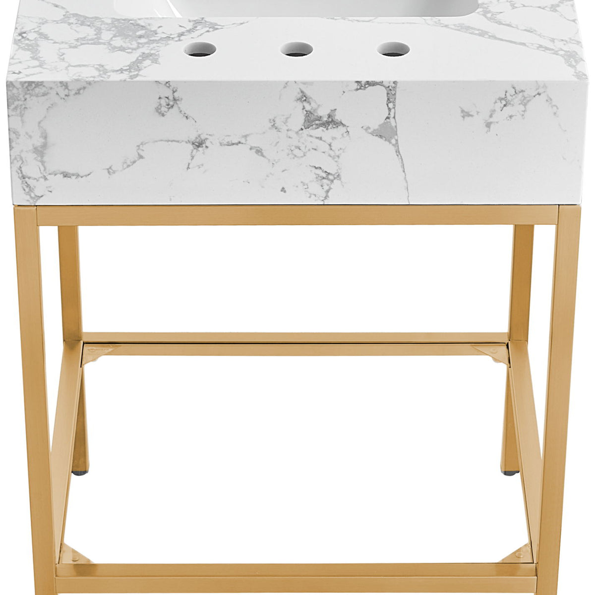 Marmo - Engineered Marble Bathroom Vanity With Gold Base