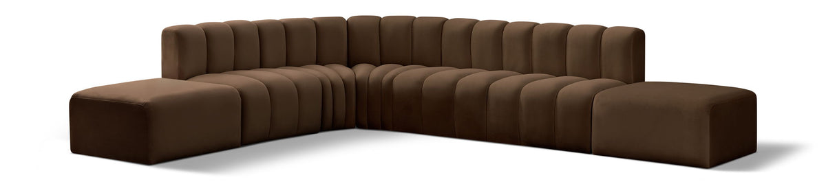 Arc - Velvet 7 Piece Corner Modular Sofa