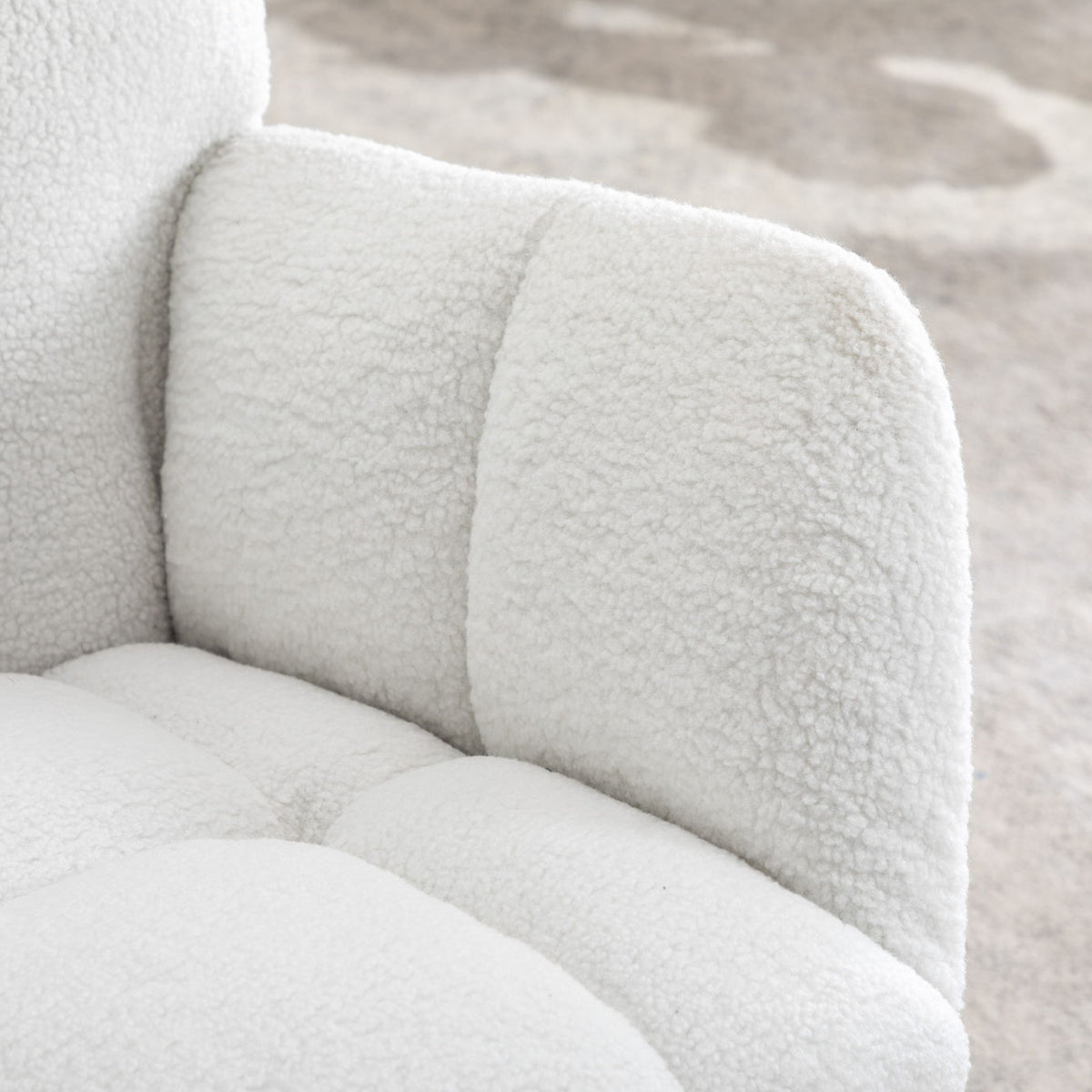 Teddy Fabric Rocking Gilder Nursery Chair For Living Room Indoor - Ivory